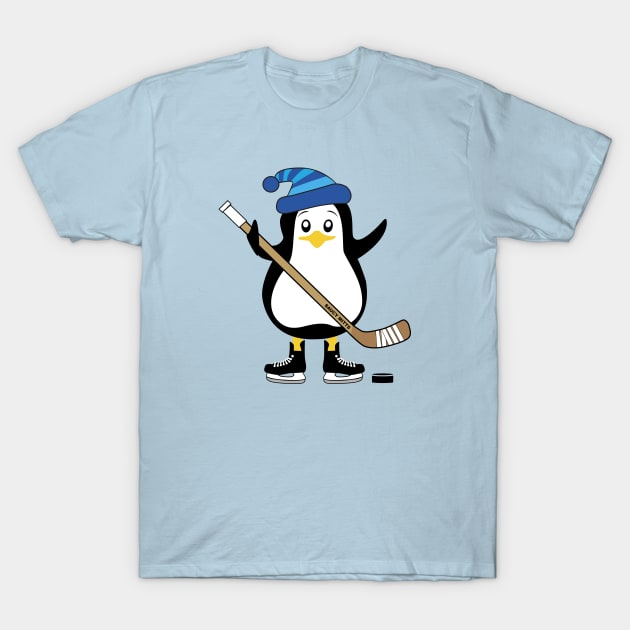 Cute Hockey Penguin T-Shirt by SaucyMittsHockey